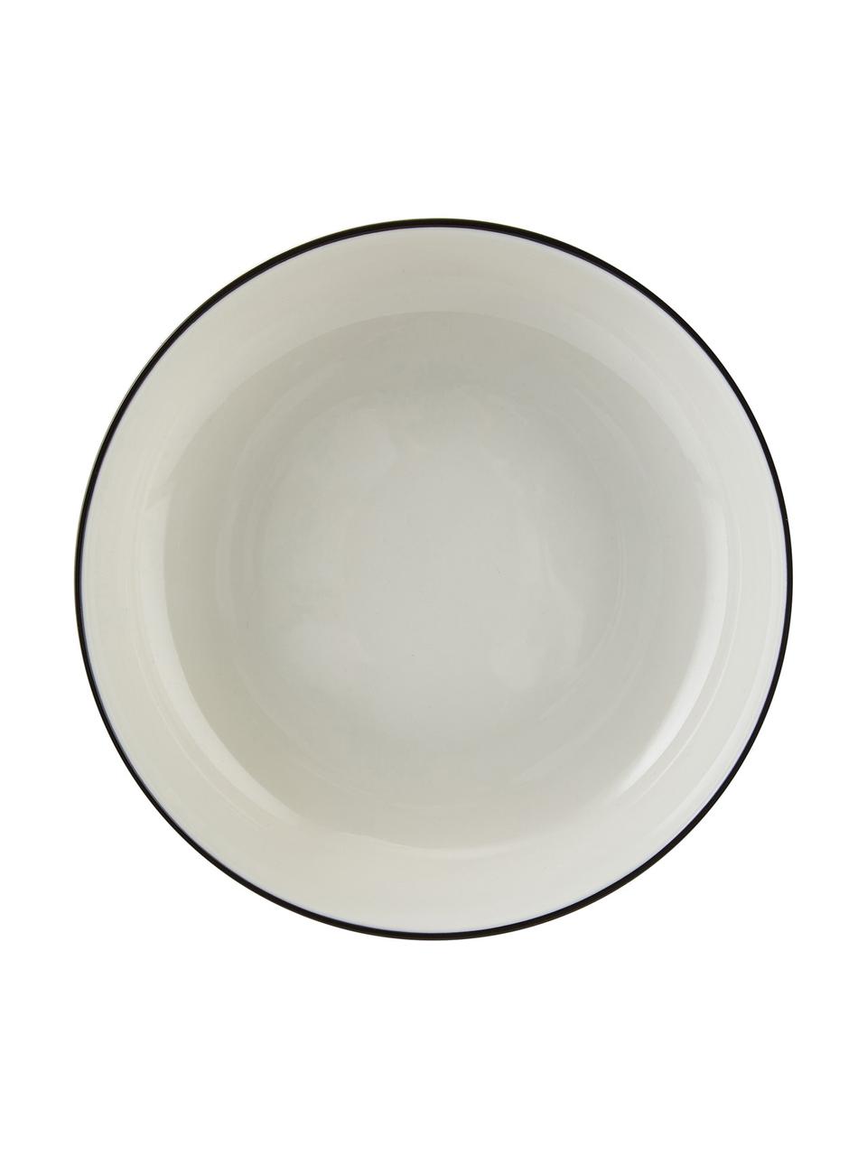 Talerz głęboki z porcelany Facile, 2 szt., Porcelana twarda (ok. 50% kaolin, 25% kwarc i 25% szpat), Czarny, Ø 18 x W 6 cm