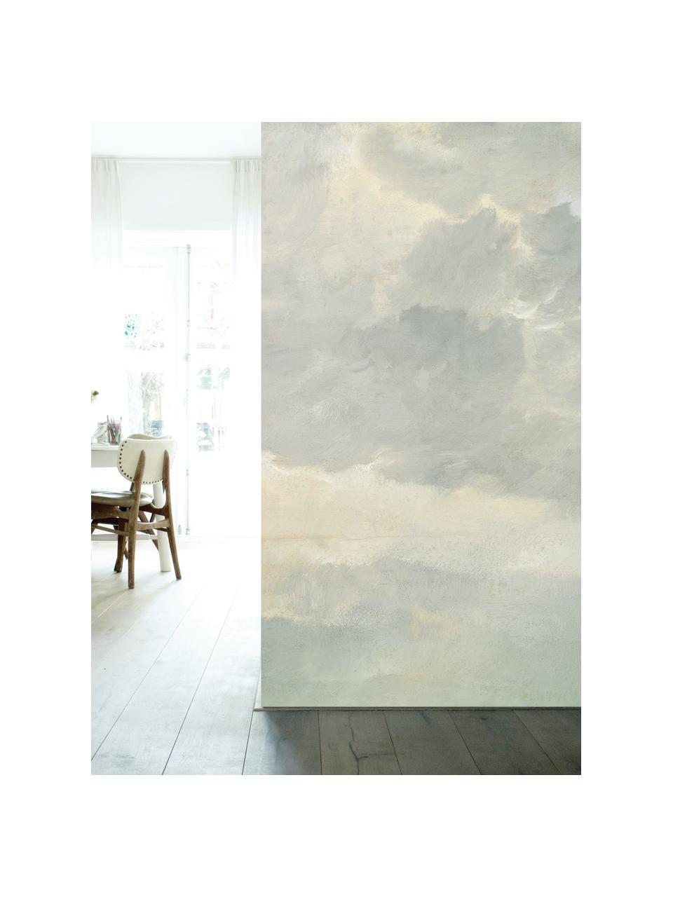 Carta da parati Golden Age Clouds, Tessuto non tessuto, ecologico e biodegradabile, Grigio, beige opaco, Larg. 292 x Alt. 280 cm