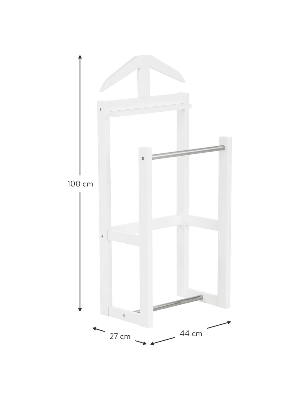 Weisser Herrendiener Confetti, Eiche, lackiert, Weiss, 44 x 100 cm