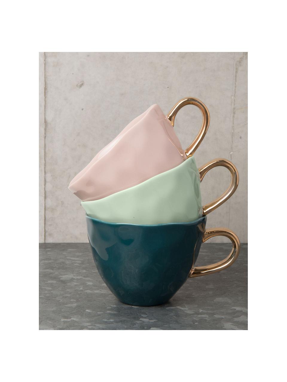 Taza de café Good Morning, Gres, Verde menta, Ø 11 x Al 8 cm, 350 ml