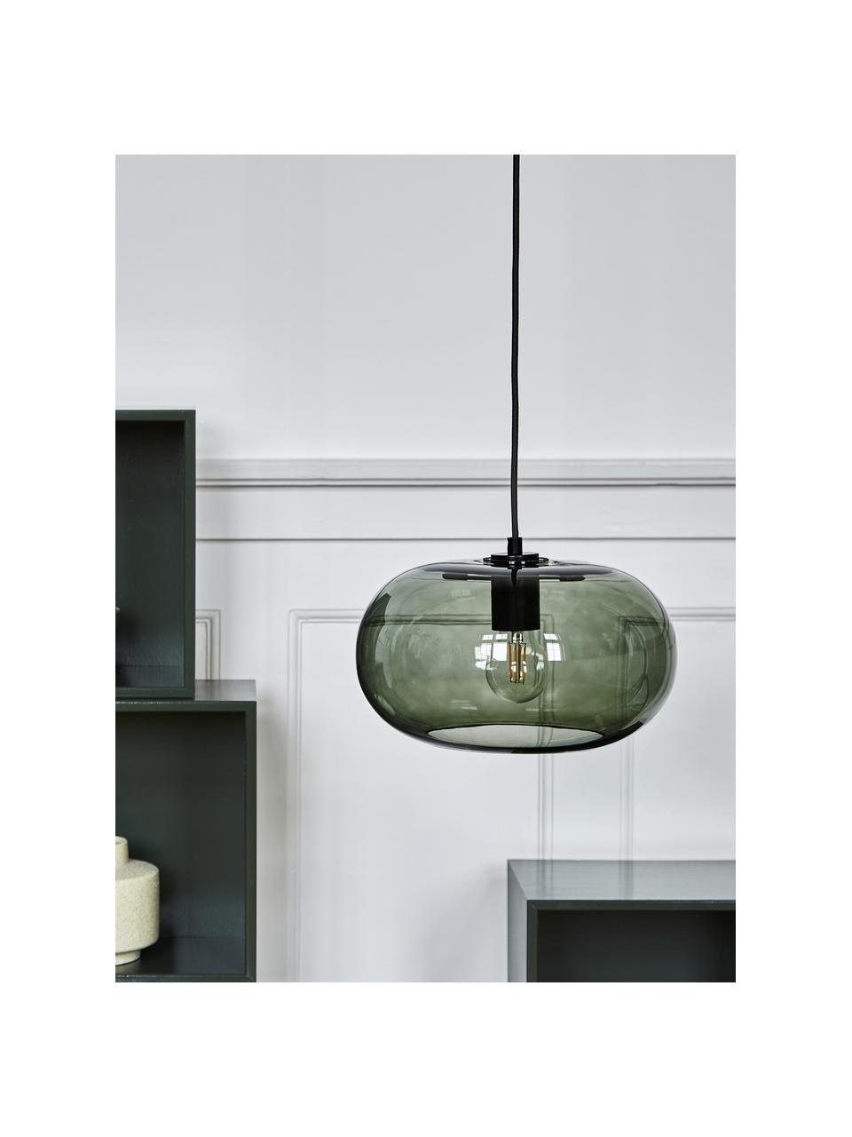 Dizajnová závesná lampa Kobe, Zelená, priehľadná, Ø 30 x V 17 cm