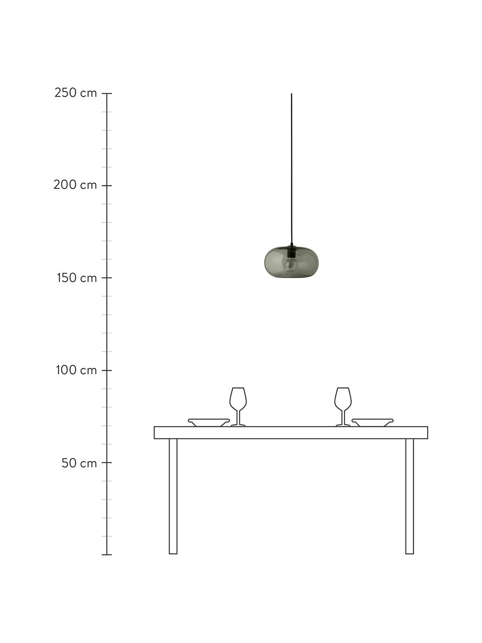Design Pendelleuchte Kobe, Lampenschirm: Glas, mundgeblasen, Grün, transparent, Ø 30 x H 17 cm