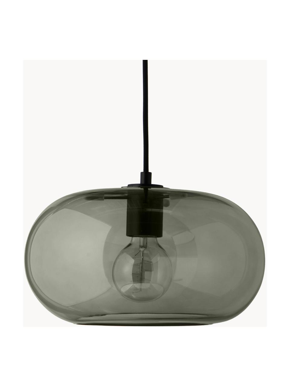 Lampada a sospensione di design Kobe, Paralume: vetro soffiato, Verde trasparente, Ø 30 x Alt. 17 cm