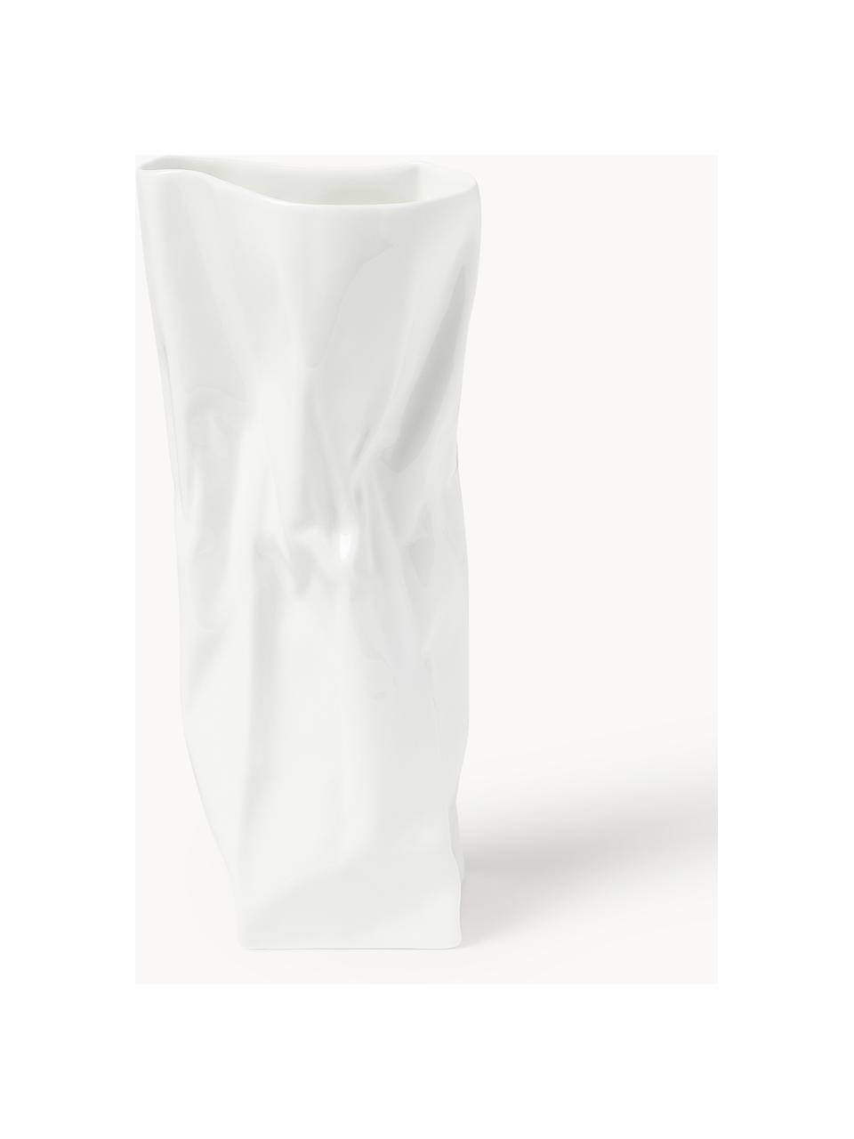 Designová váza z porcelánu Adelaide, V 22 cm, Porcelán, Krémově bílá, Š 10 cm, V 22 cm