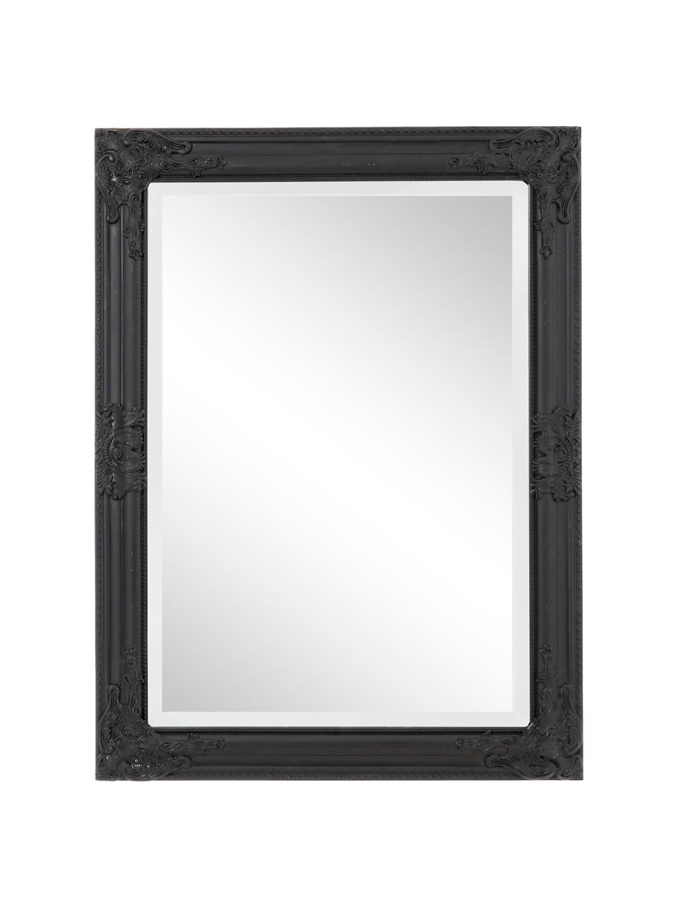 Espejo de pared de madera Miro, Espejo: cristal, Negro, An 62 x Al 82 cm