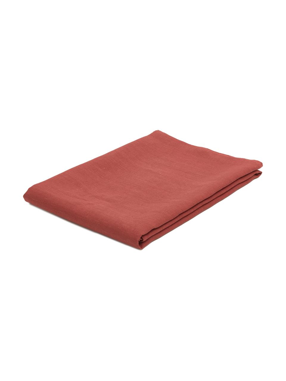 Linnen tafelkleed Heddie in rood, 100% linnen, Rood, 145 x 250 cm