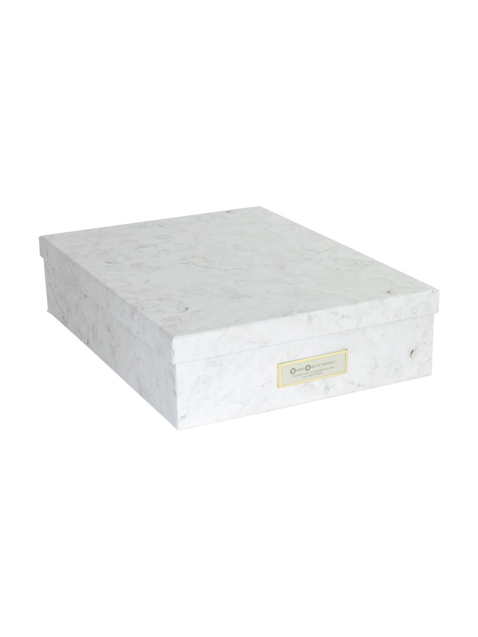 Caja Oskar, Caja: cartón laminado macizo (1, Blanco, veteado, An 26 x Al 9 cm