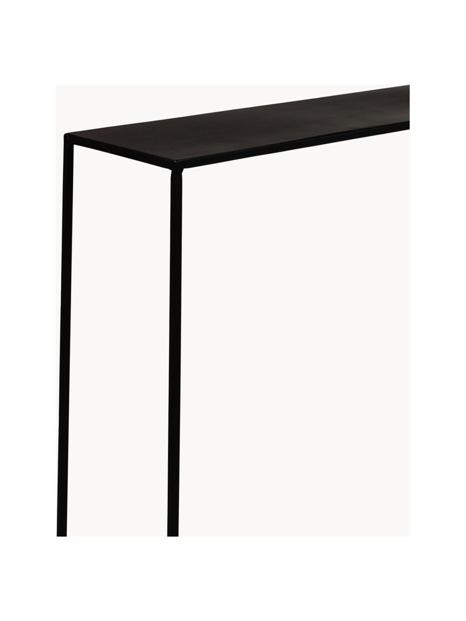 Metalen sidetable Expo, Gepoedercoat metaal, Zwart, B 110 x D 25 cm