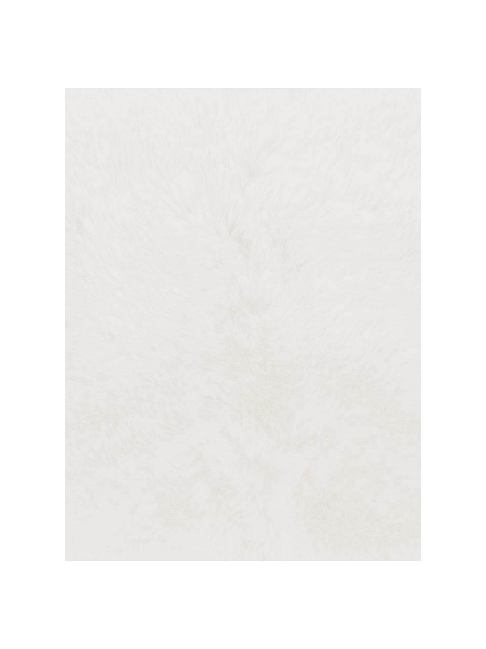 Flauschige Kunstfell-Kissenhülle Mette in Creme, glatt, Vorderseite: 100% Polyester, Rückseite: 100% Polyester, Creme, 45 x 45 cm