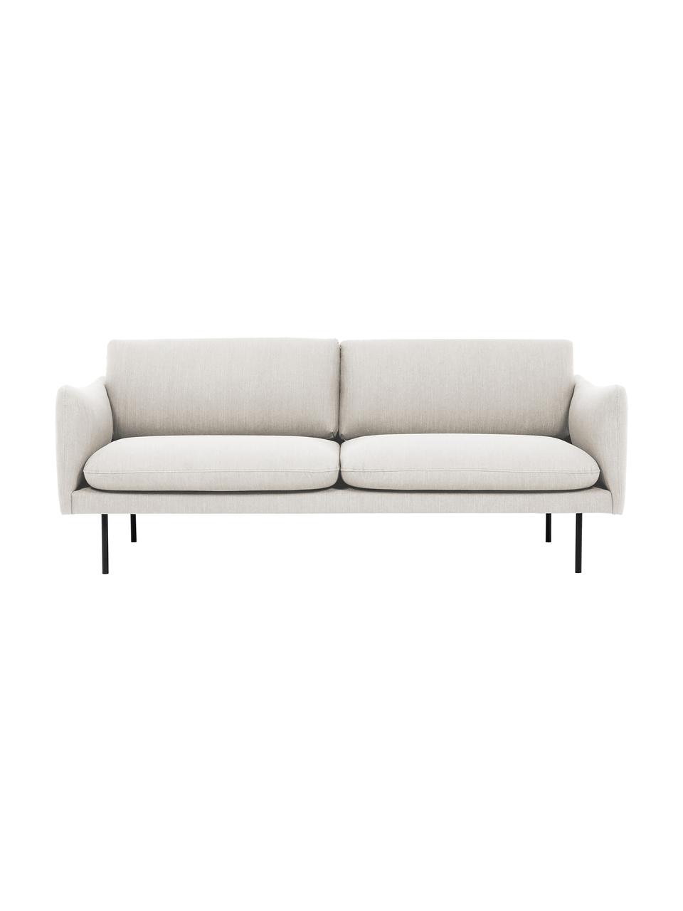 Divano 2 posti con piedini in metallo Moby, Rivestimento: poliestere Con 60.000 cic, Struttura: legno di pino massiccio, , Piedini: metallo verniciato a polv, Tessuto beige, Larg. 170 x Prof. 95 cm