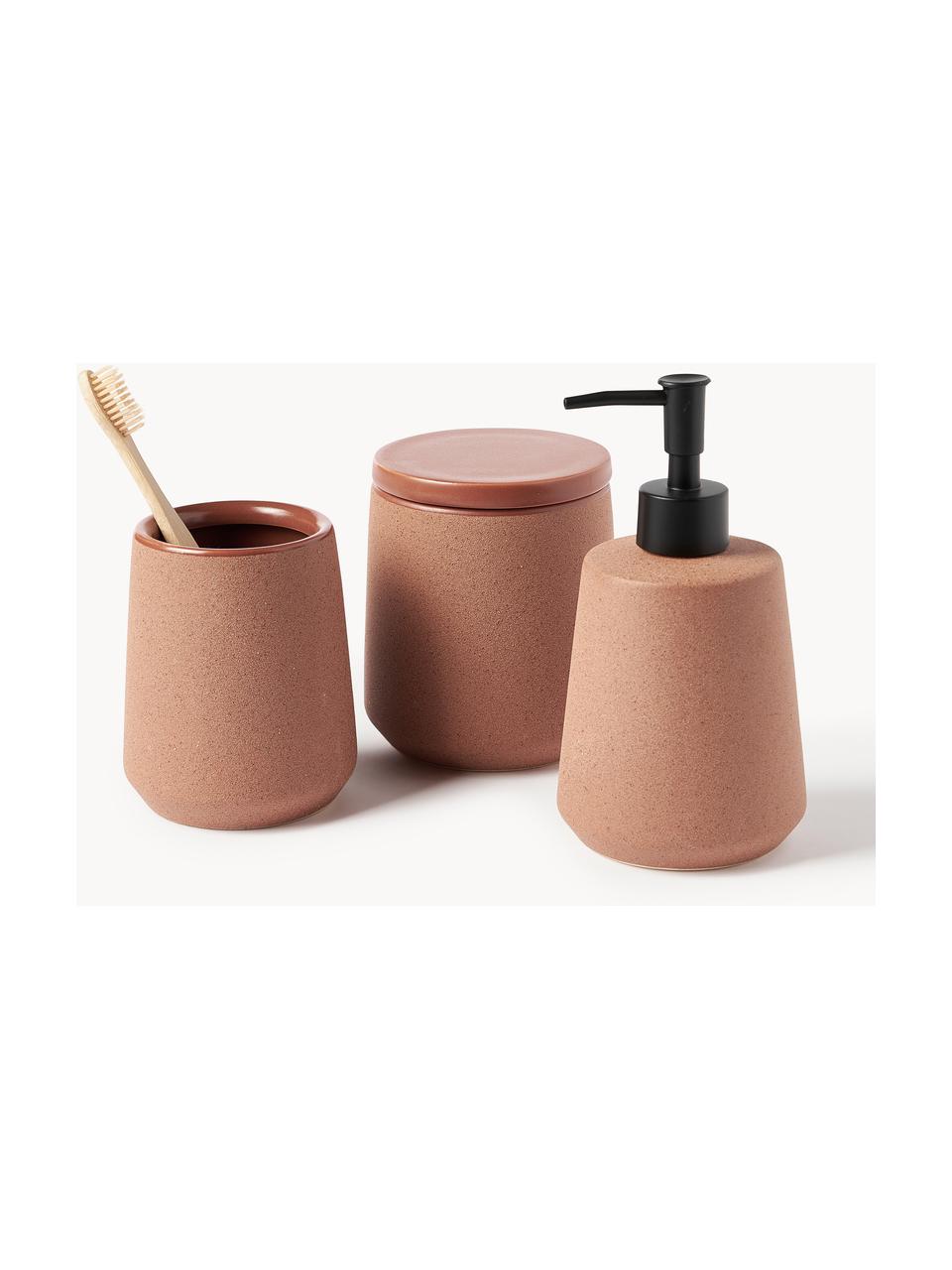 Set di 2 accessori bagno Leibi, Gres, Terracotta, Set in varie misure