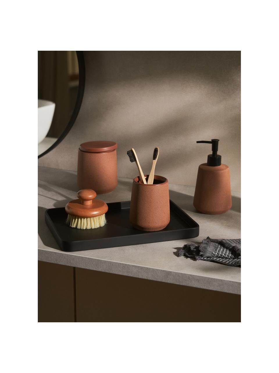 Set de accesorios de baño Leibi, 2 uds., Cerámica de gres, Terracota, Set de diferentes tamaños