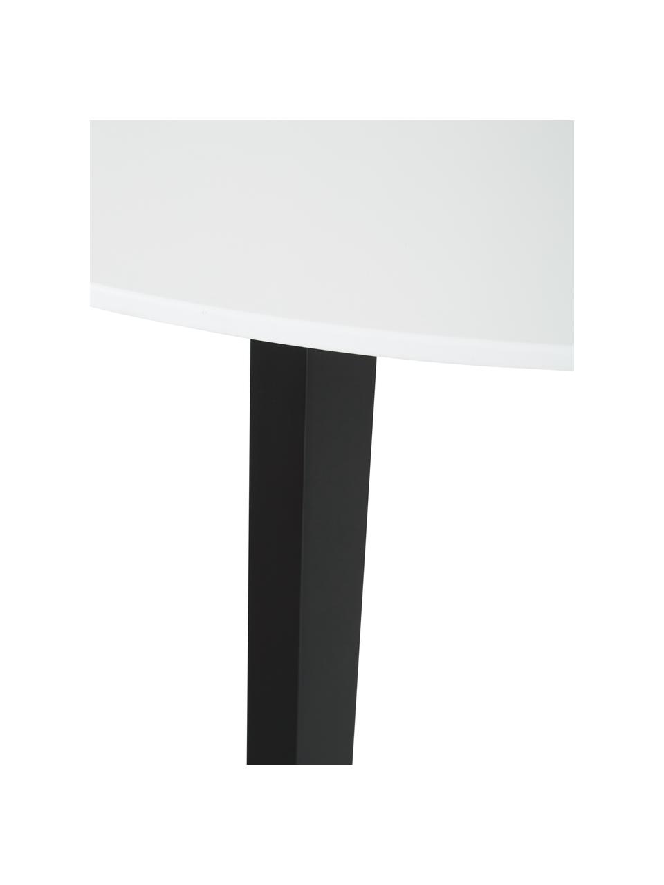 Runder Esstisch Vojens mit weißer Tischplatte, Tischplatte: Mitteldichte Holzfaserpla, Beine: Gummibaumholz, Weiß, Ø 105 x H 75 cm