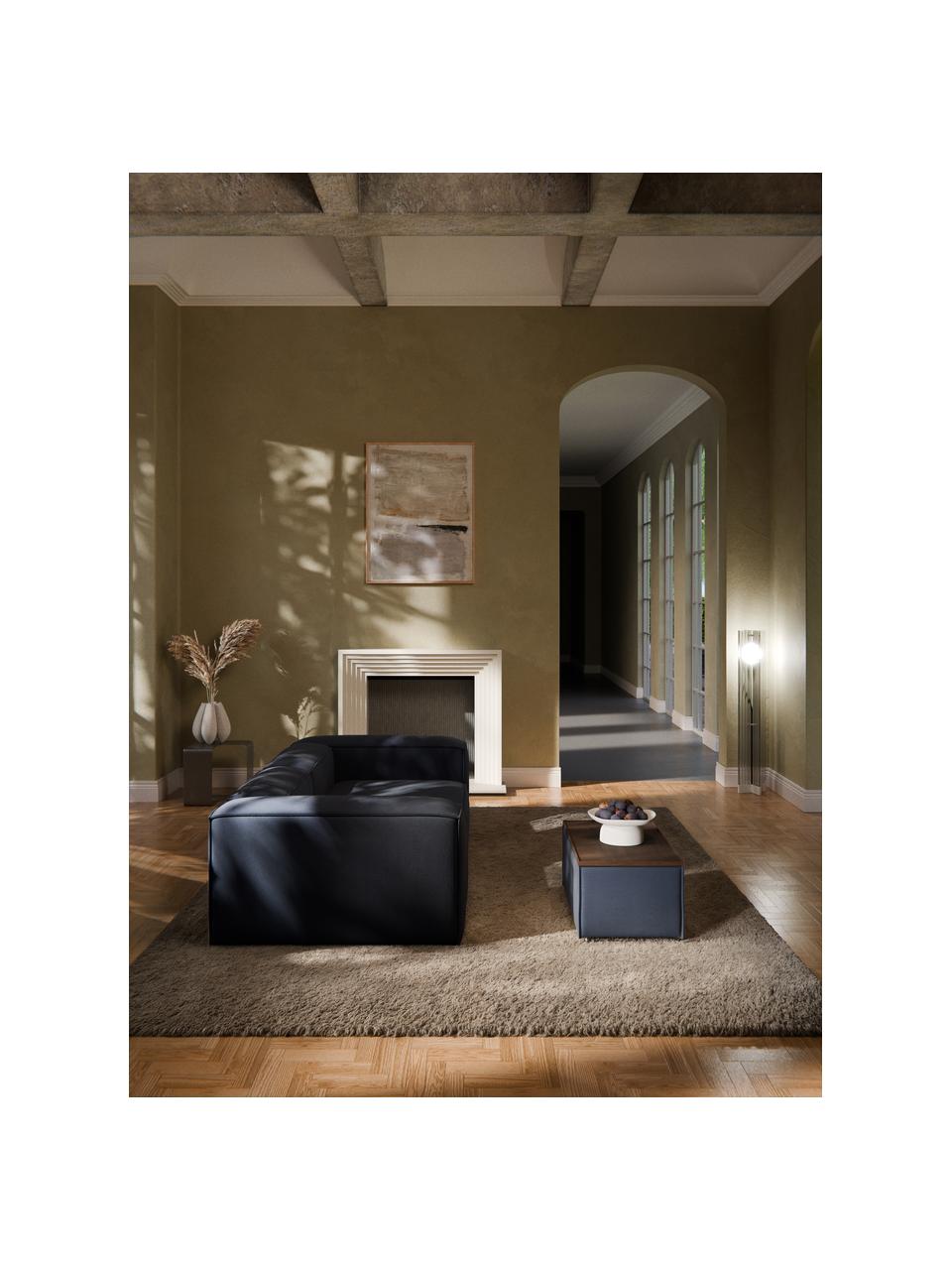 Sofa-Hocker Lennon mit Stauraum, Bezug: 100 % Polyester Der strap, Tablett: Eichenholz, Spannplatte m, Gestell: Spanplatte, mitteldichte , Webstoff Dunkelblau, dunkles Eichenholz, B 88 x T 50 cm