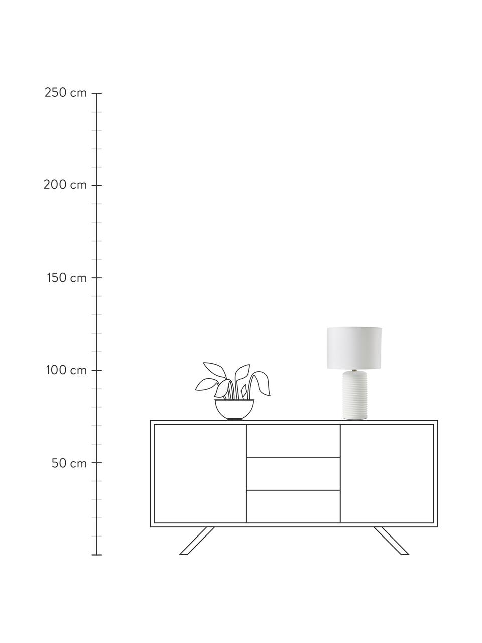 Velká stolní lampa s keramickou podstavou Darona, Bílá, Ø 30 cm, V 51 cm