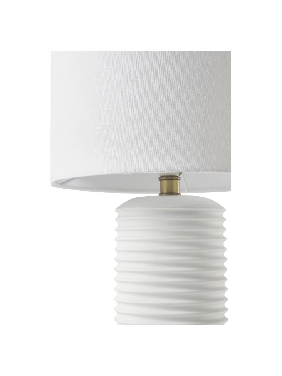 Grande lampe à poser avec socle en céramique Darona, Blanc, Ø 30 x haut. 51 cm