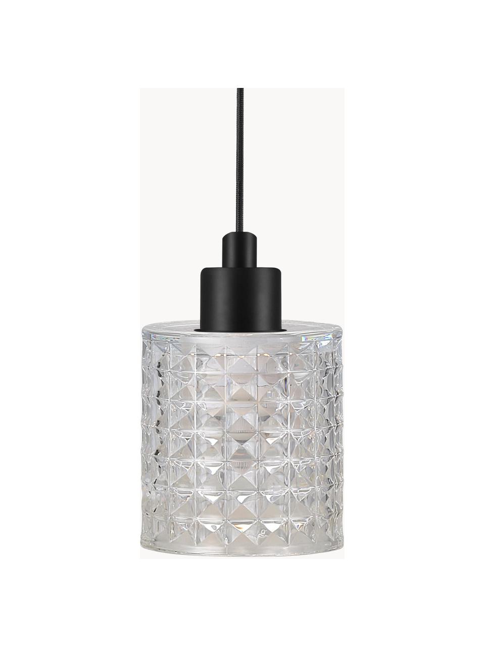 Kleine Pendelleuchte Hollywood aus Glas, Lampenschirm: Glas, Baldachin: Metall, beschichtet, Weiß, Ø 11 x H 18 cm