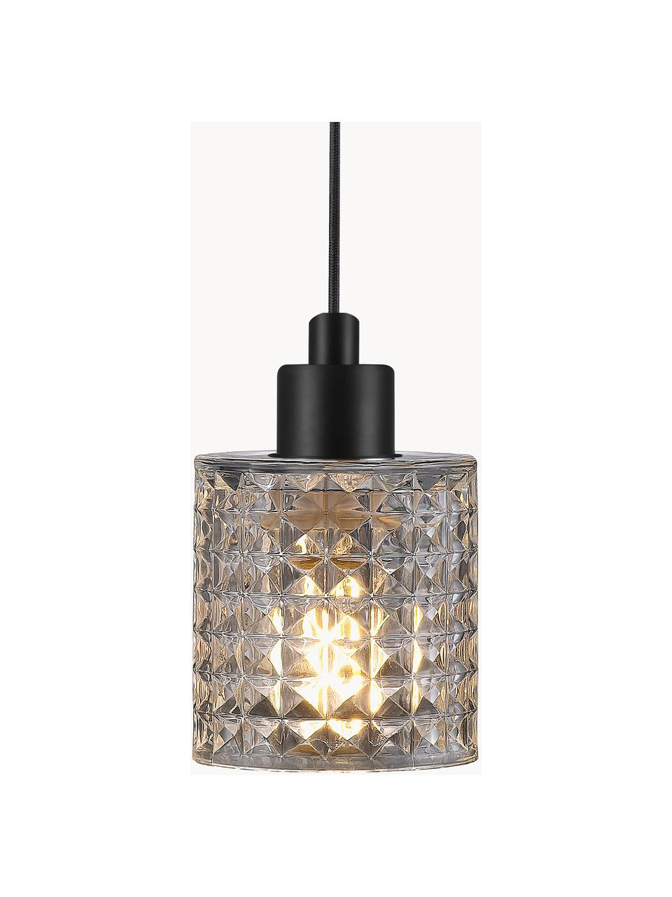 Lampa wisząca ze szkła Hollywood, Kremowobiały, Ø 11 x W 18 cm