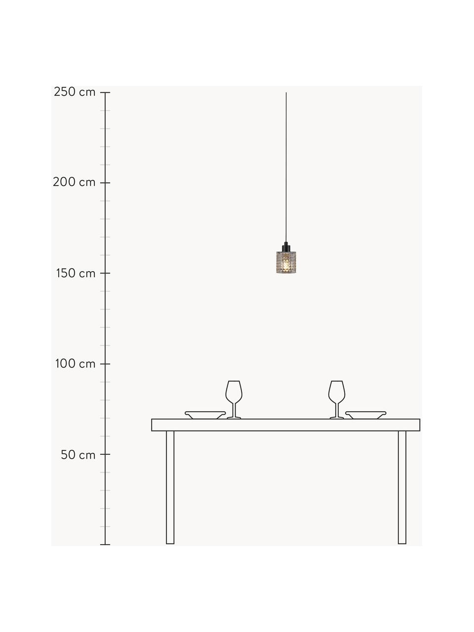 Kleine Pendelleuchte Hollywood aus Glas, Lampenschirm: Glas, Baldachin: Metall, beschichtet, Weiss, Ø 11 x H 18 cm