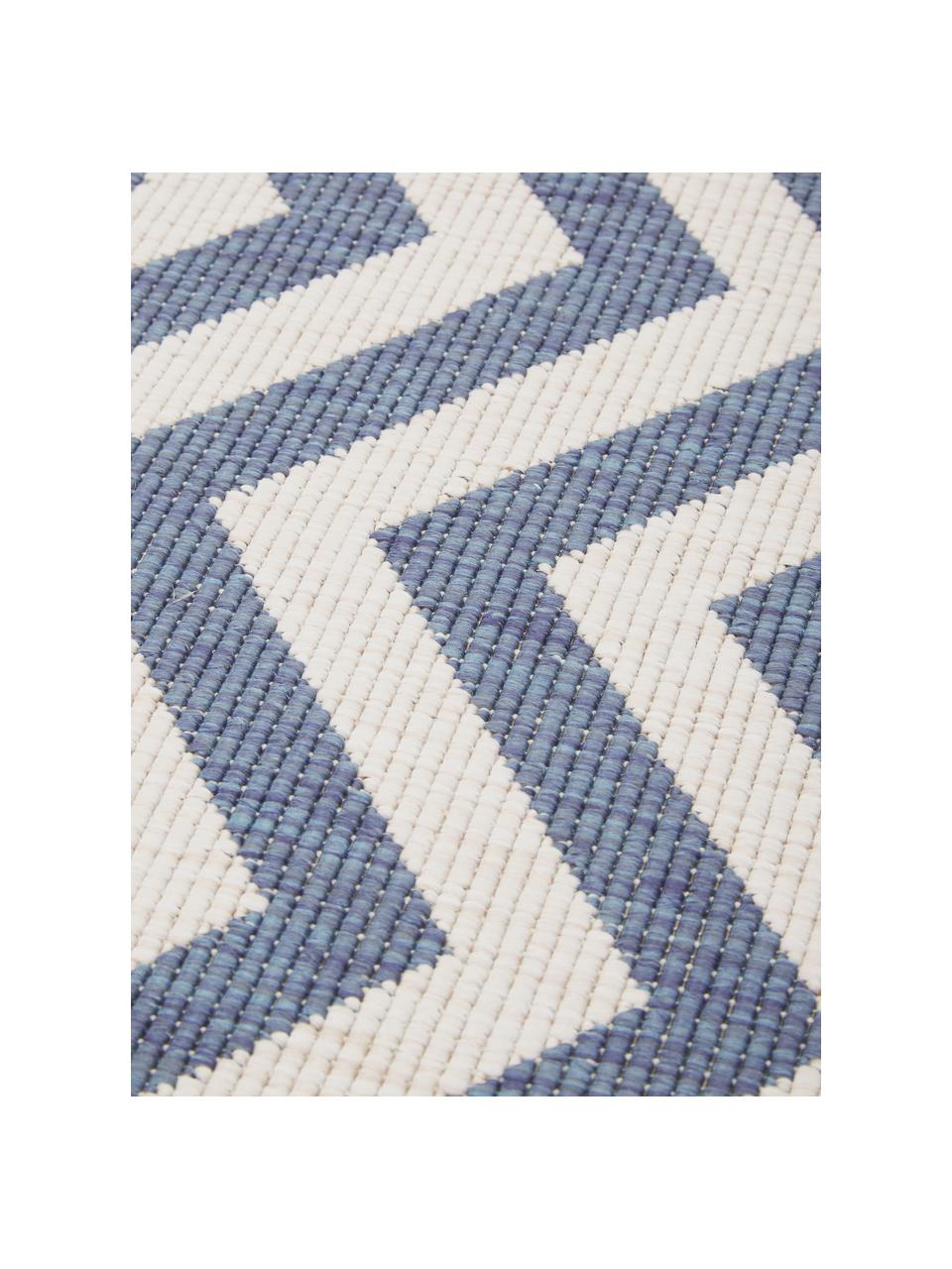 Alfombra reversible de interior/exterior Palma, Azul, crema, An 200 x L 290 cm (Tamaño L)