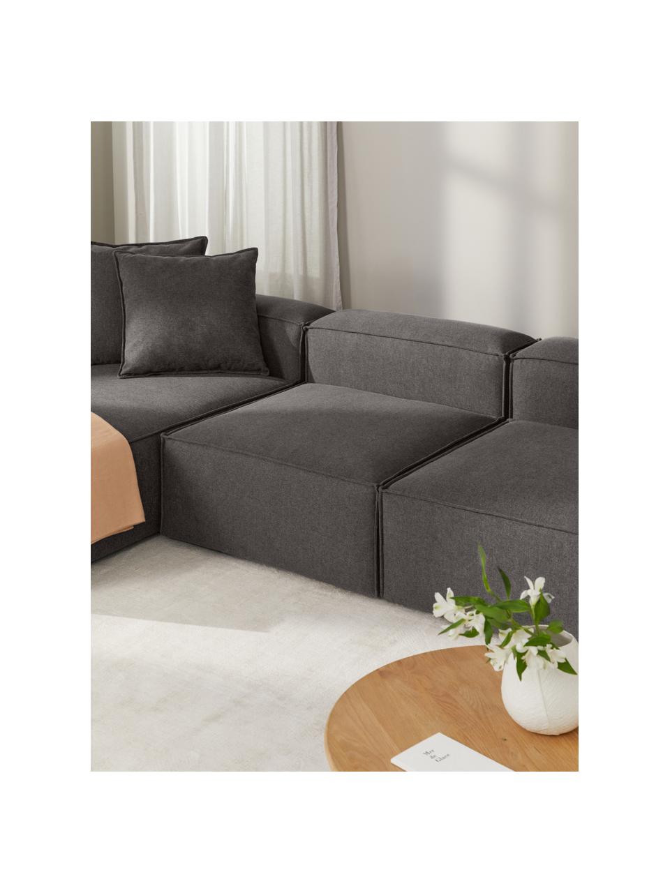 Modulo centrale Lennon, Rivestimento: 100% poliestere Con 115.0, Struttura: legno di pino massiccio, , Piedini: plastica, Tessuto antracite, Larg. 89 x Prof. 119 cm