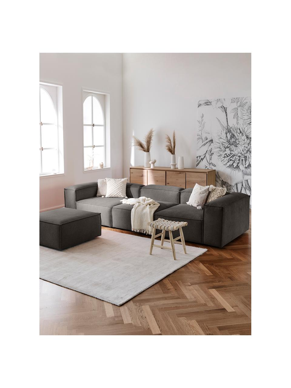 Módulo central sofá Lennon, Tapizado: 100% poliéster Alta resis, Estructura: madera de pino maciza, ma, Patas: plástico, Tejido gris antracita, An 89 x F 119 cm