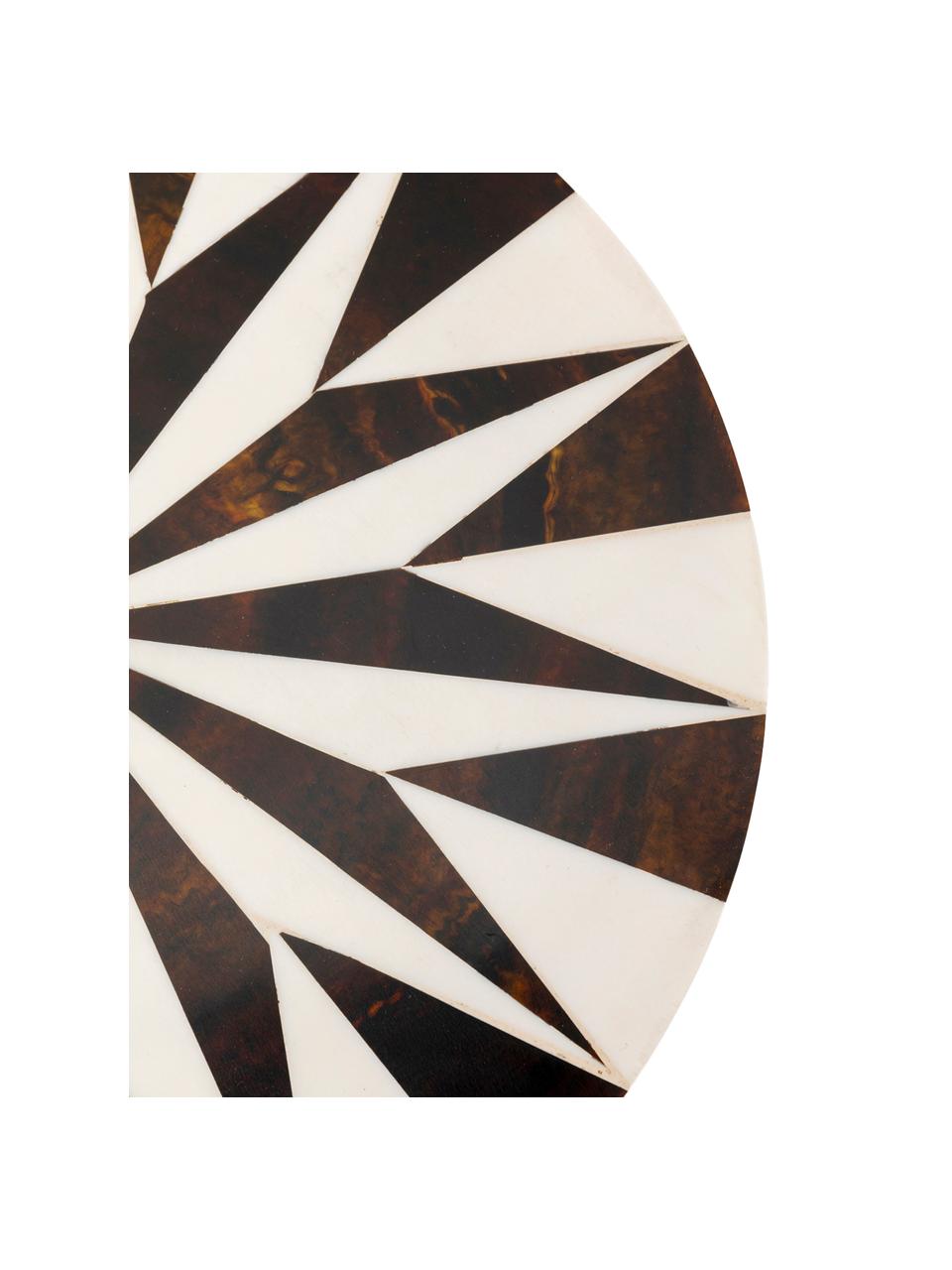 Ręcznie wykonany okrągły stolik pomocniczy Domero, Stelaż: metal powlekany, Drewno naturalne lakierowane na ciemno, Ø 25 x 50 cm