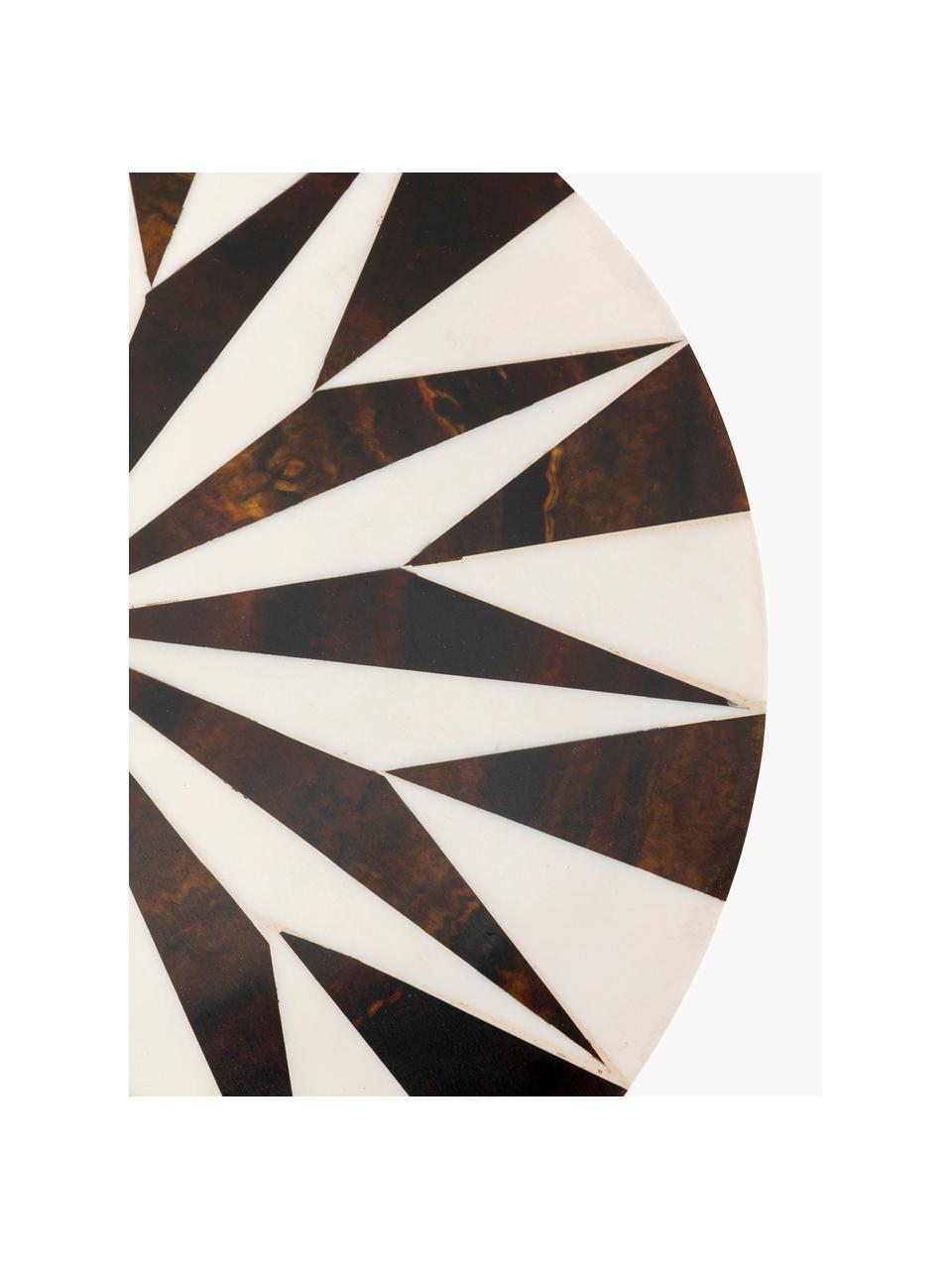 Tavolino rotondo fatto a mano Domero, Struttura: metallo rivestito, Legno scuro laccato, Ø 25 x Alt. 50 cm
