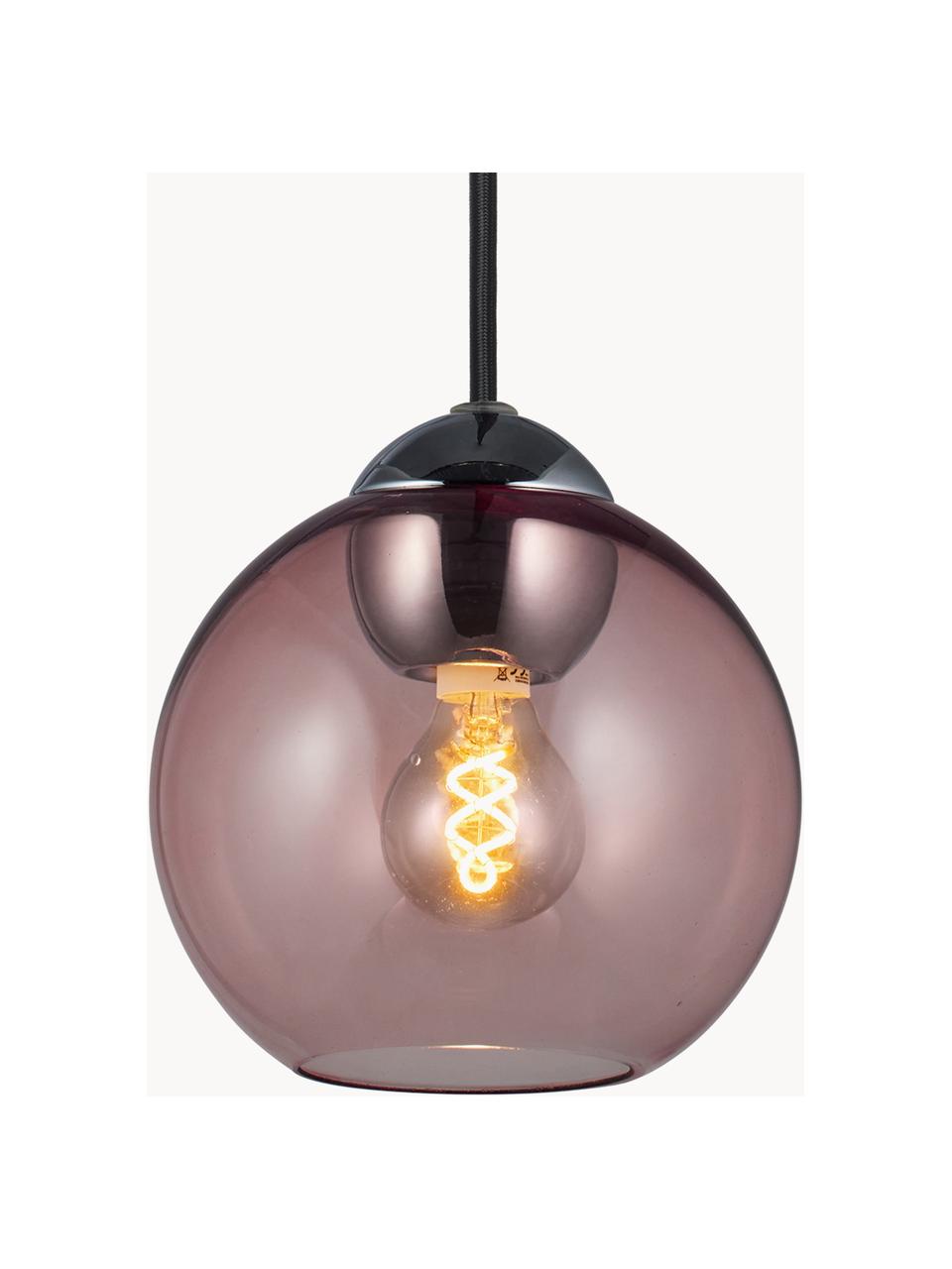 Lampa wisząca ze szkła Bubbles, różne rozmiary, Brudny różowy, odcienie srebrnego, Ø 14 x W 14 cm