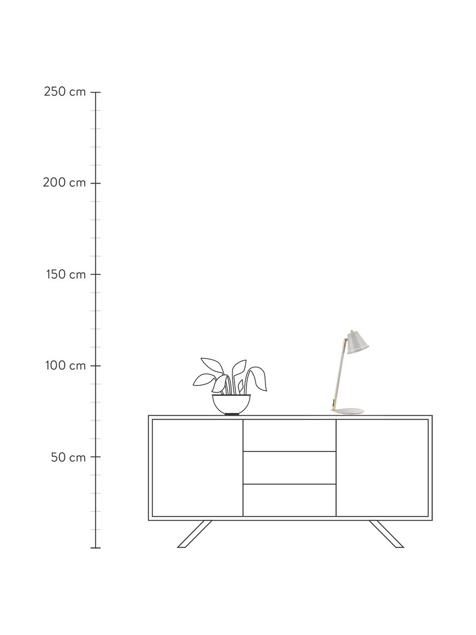 Lámpara de escritorio Pine, estilo retro, Pantalla: metal, Estructura: metal, Cable: plástico, Gris, dorado, An 15 x Al 47 cm