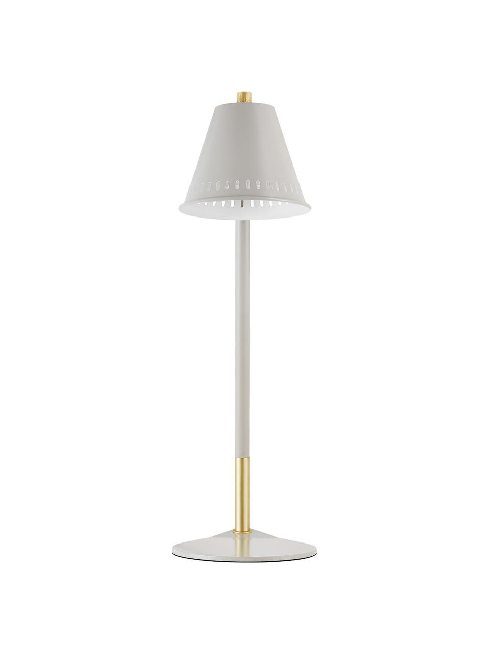 Retro tafellamp Pine, Lampenkap: metaal, Lampvoet: metaal, Grijs, goudkleurig, 15 x 47 cm