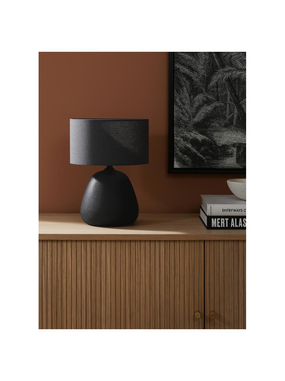 Keramická stolní lampa Eileen, Matná černá, Ø 26 cm x V 35 cm
