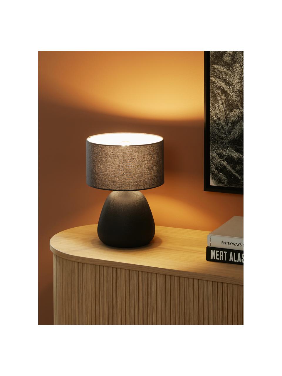 Lampe à poser en céramique Eileen, Noir, mat, Ø 26 x haut. 35 cm