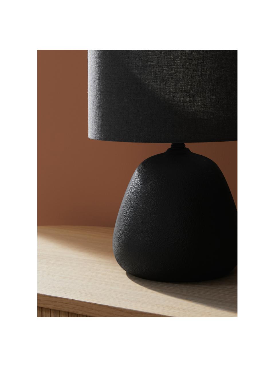 Lampa stołowa z ceramiki Eileen, Czarny, matowy, Ø 26 x W 35 cm