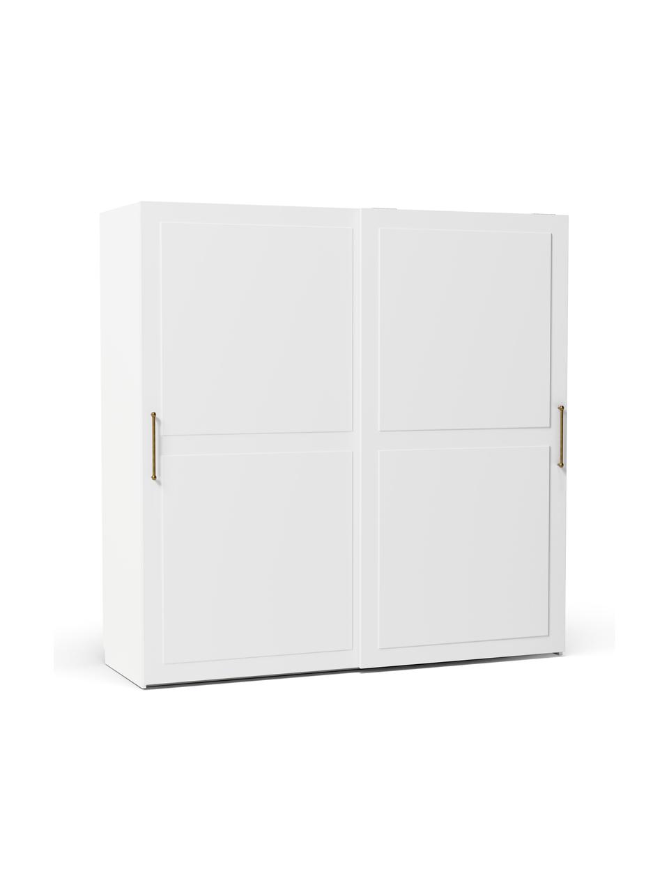 Modulaire schuifdeurkast Charlotte in wit, 200 cm breed, verschillende varianten, Wit, Basis interieur, hoogte 200 cm