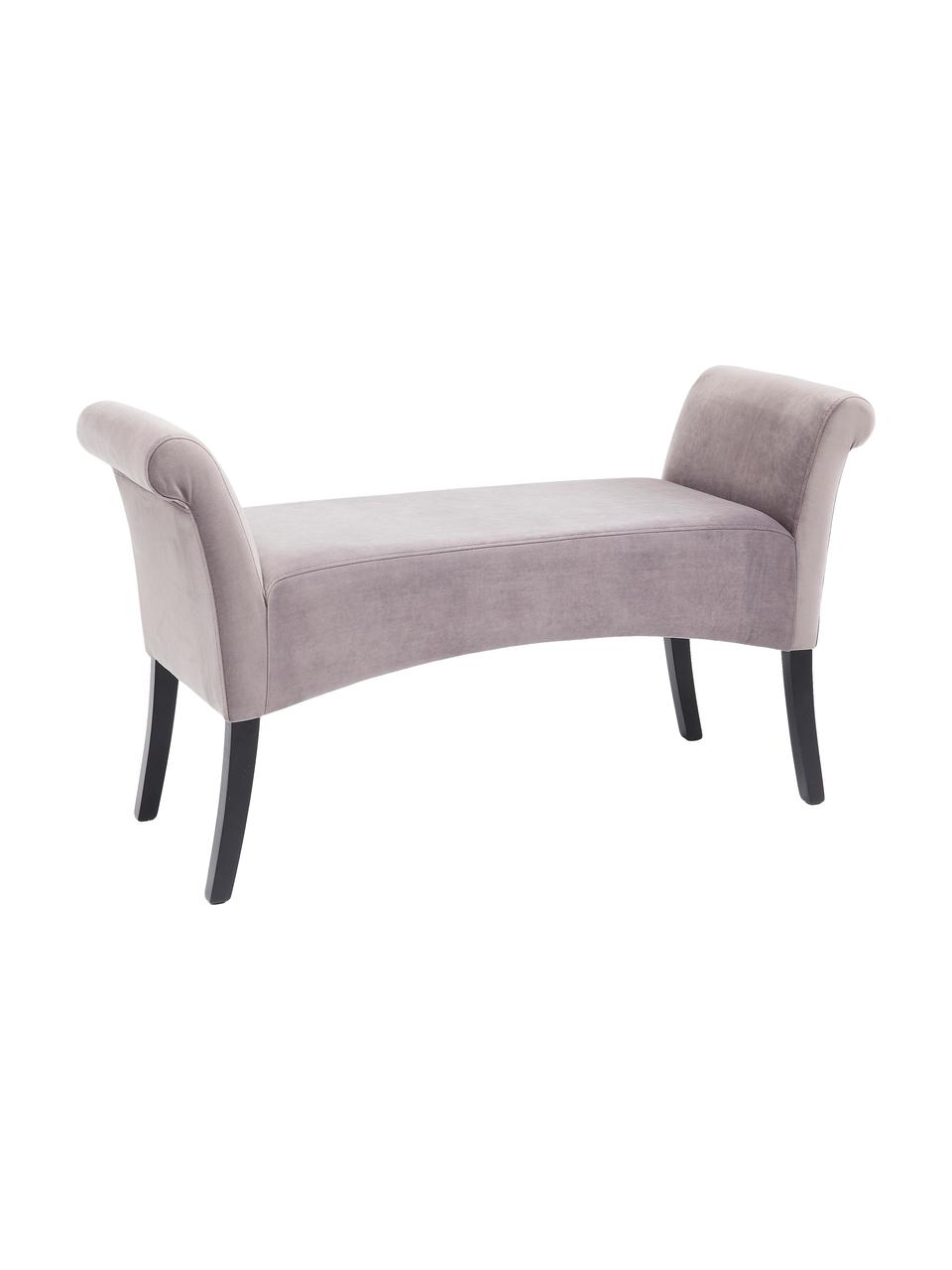 Banquette en velours Motley, Gris clair, larg. 110 x prof. 40 cm