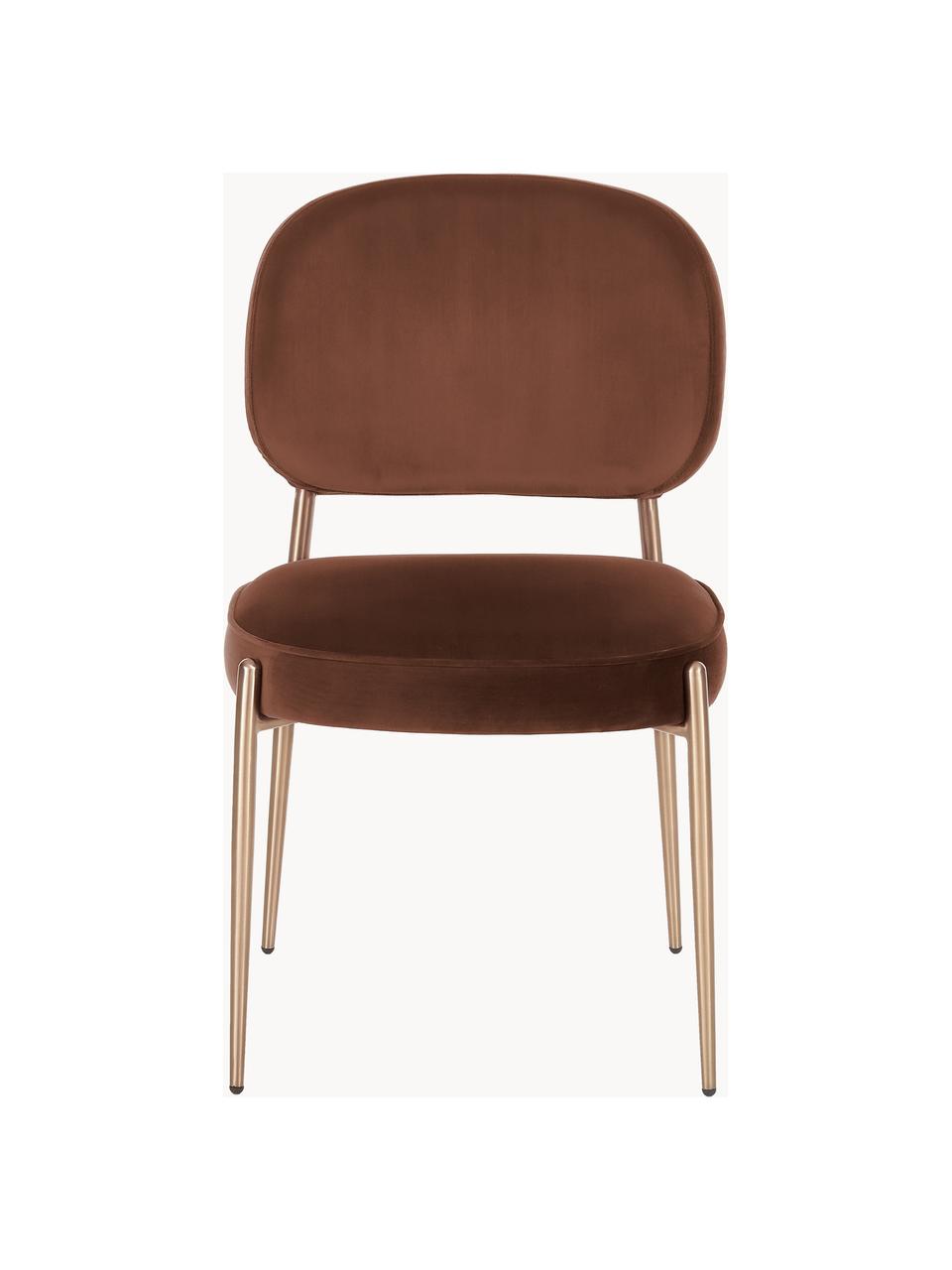 Stolička so zamatovým čalúnením Viggo, Zamatová hnedá, Š 51 x H 54 cm