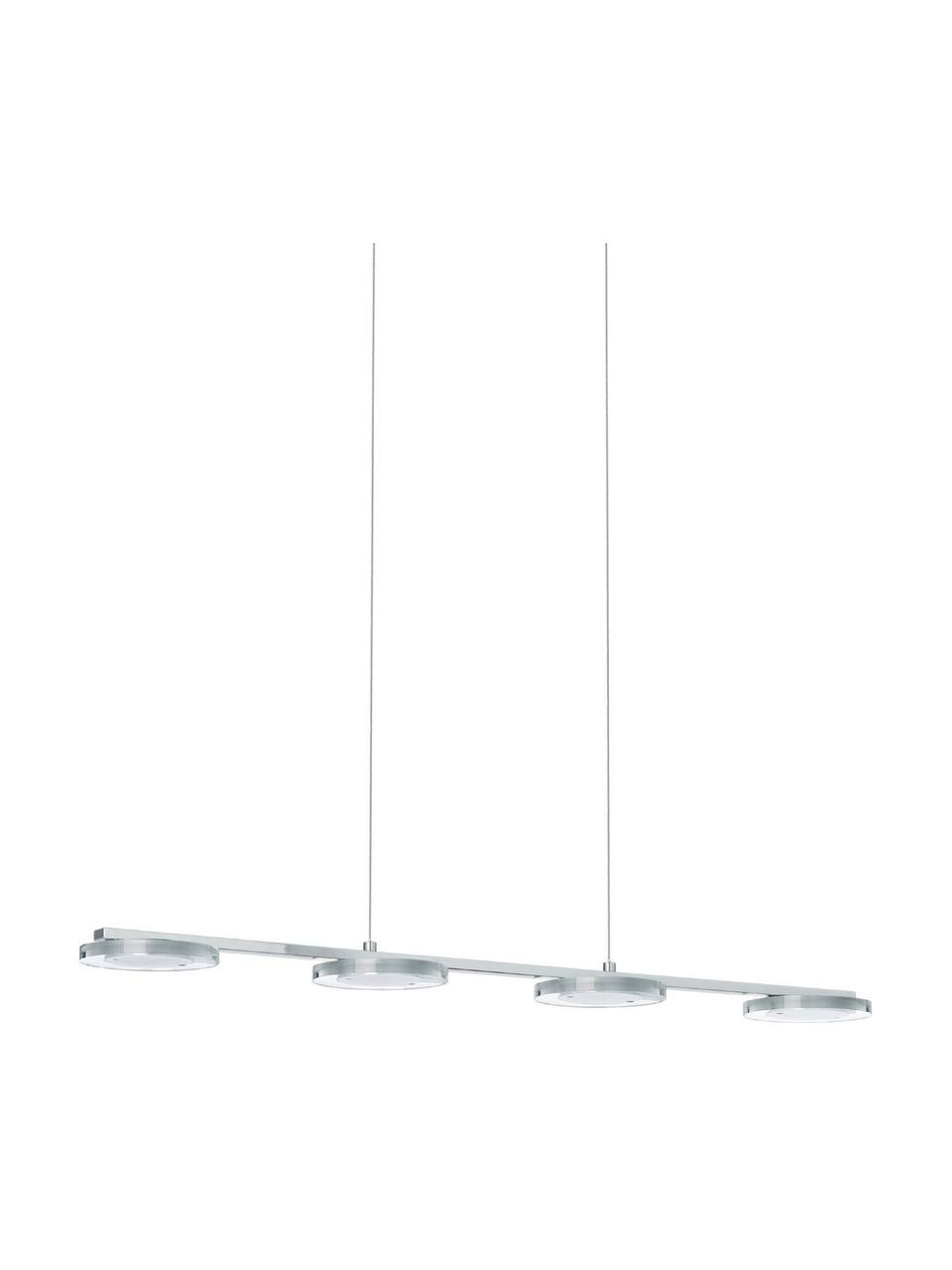 Lampada moderna a sospensione a LED Cartama, Paralume: metallo cromato, Lampada: metallo cromato, Baldacchino: metallo cromato, Cromato, Larg. 78 x Alt. 110 cm