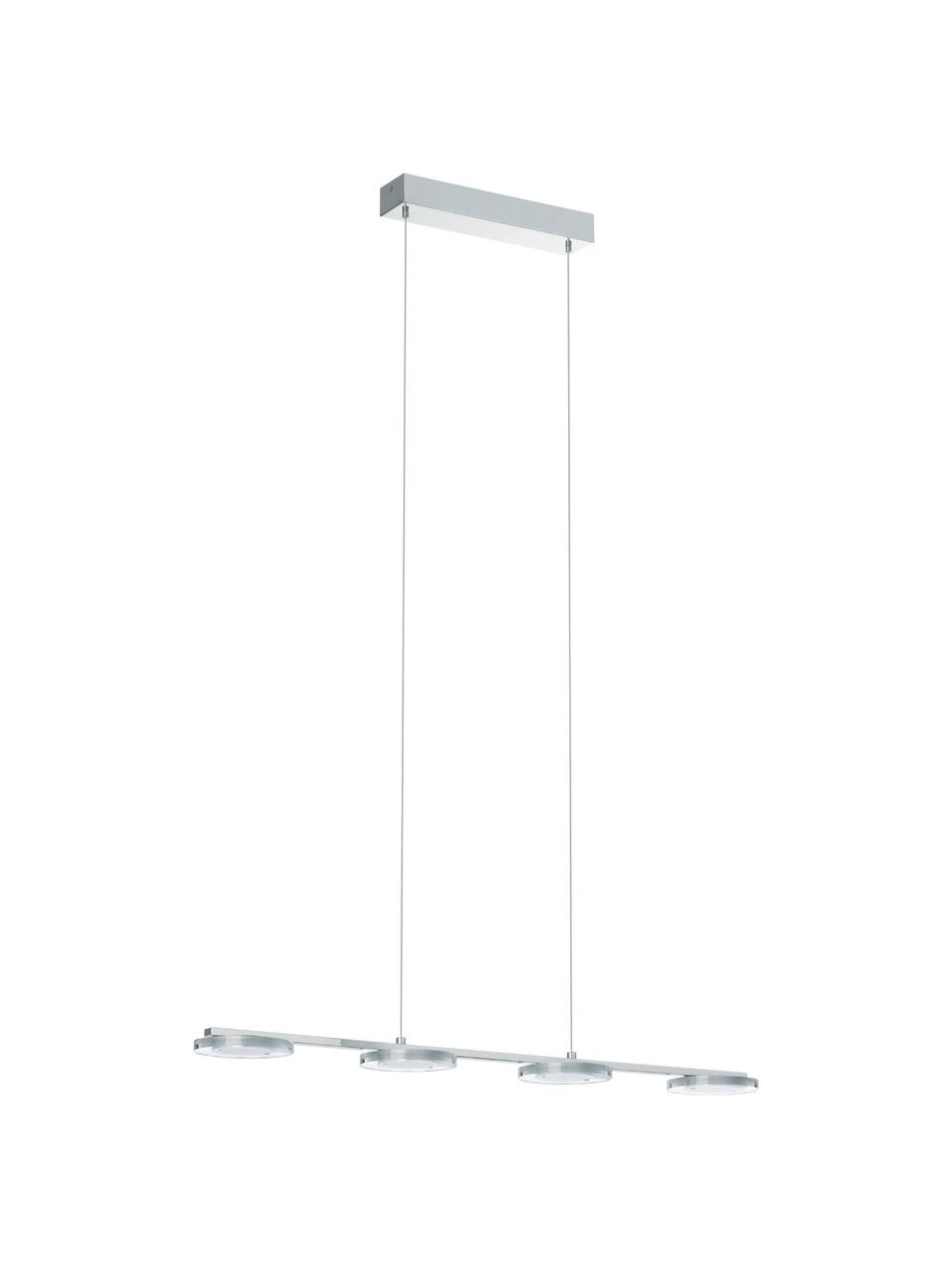 Moderne LED hanglamp Cartama, Baldakijn: verchroomd metaal, Chroomkleurig, 78 x 110 cm