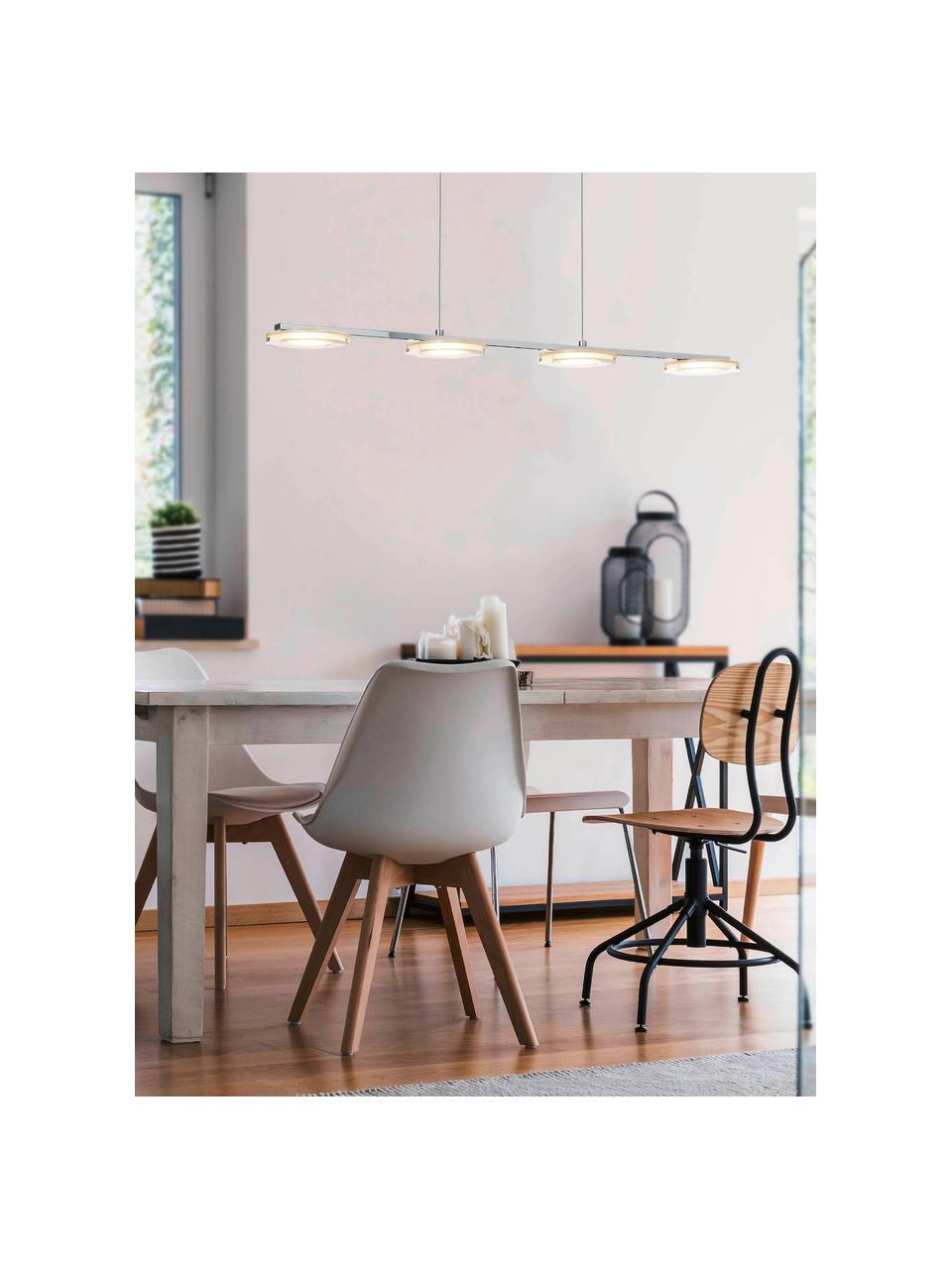 Moderne LED hanglamp Cartama, Baldakijn: verchroomd metaal, Chroomkleurig, 78 x 110 cm