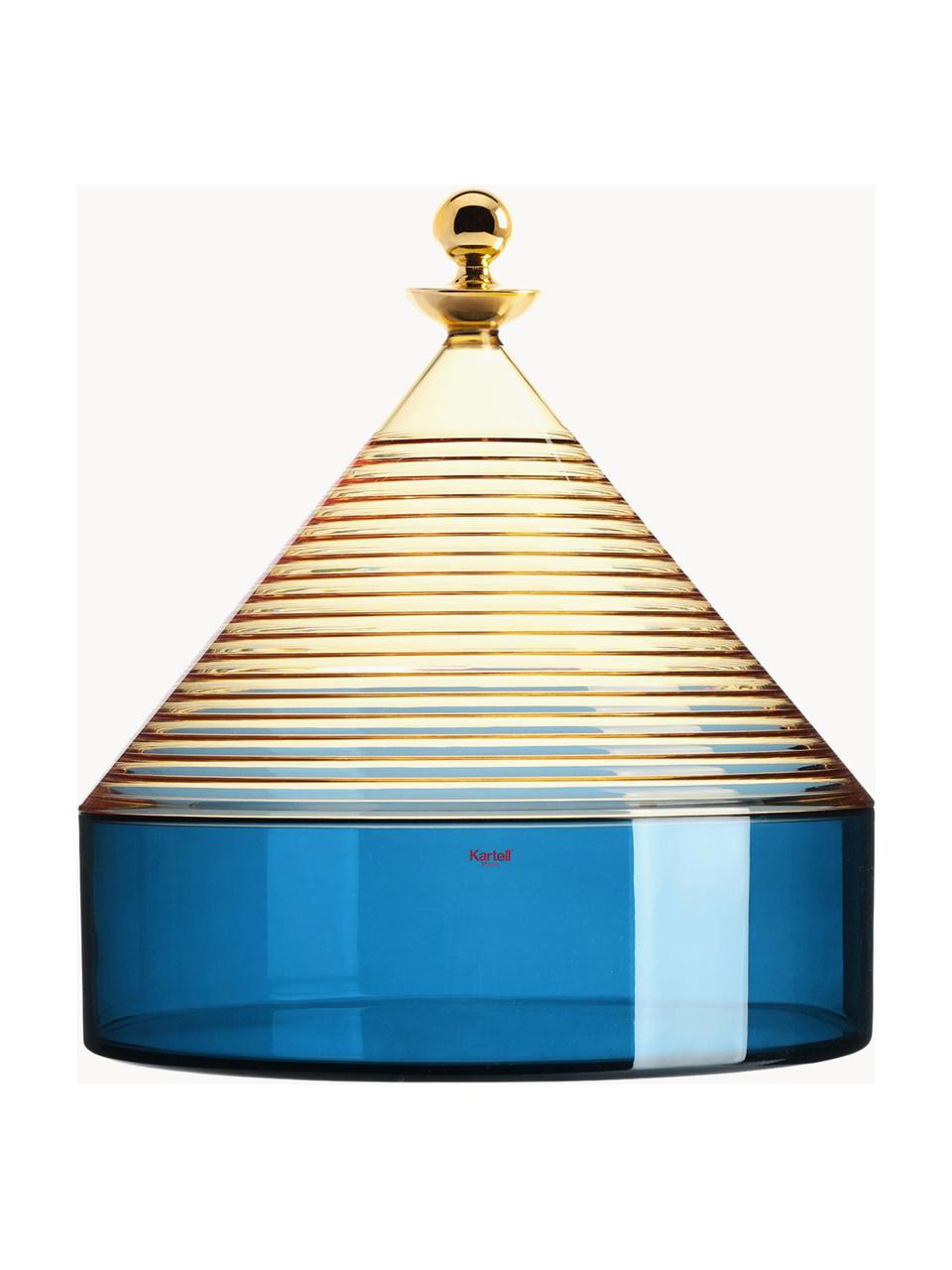 Bote Trullo, Amarillo, azul, Ø 25 x Al 27 cm
