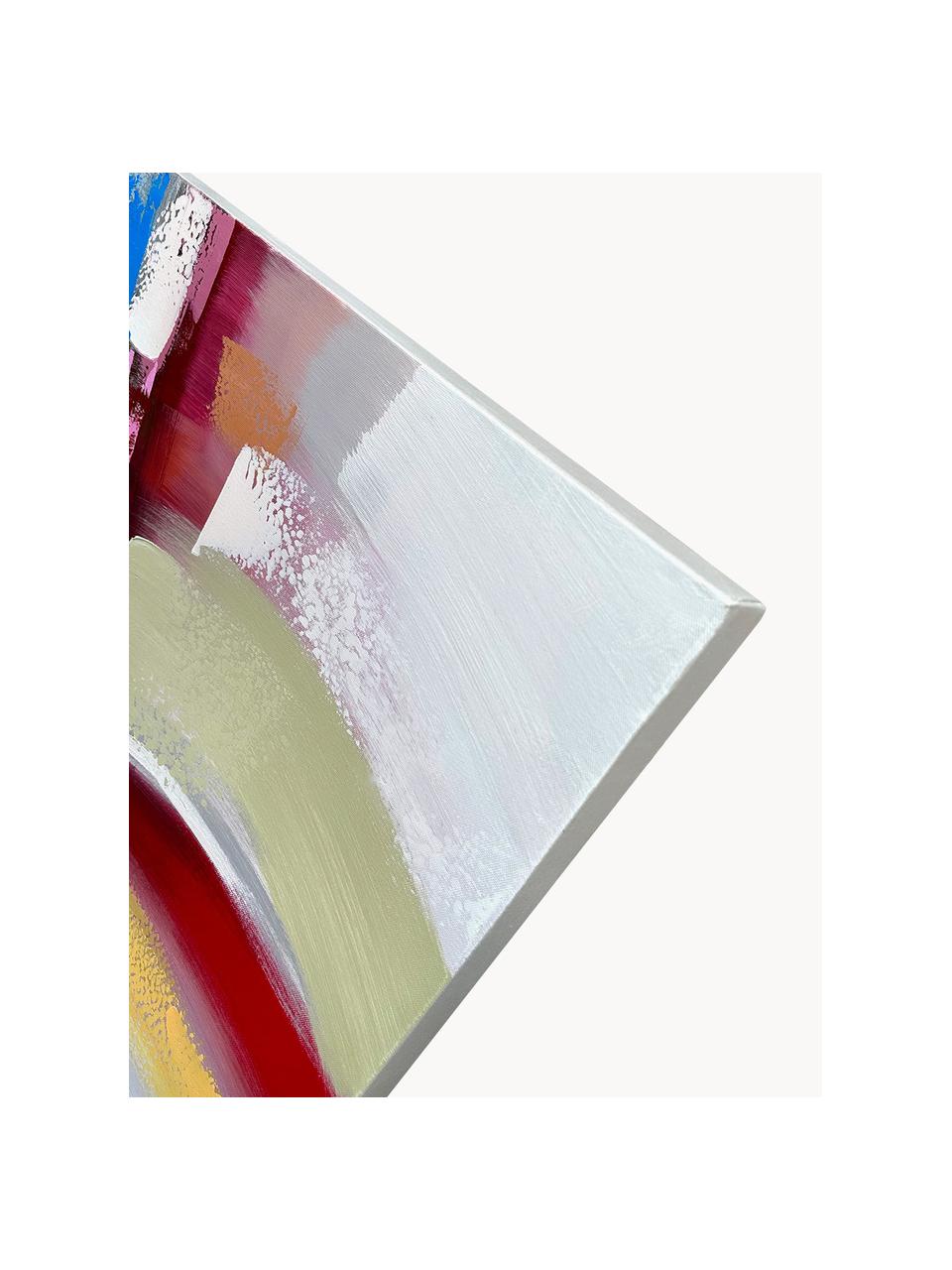Handbeschilderde canvasdoek Esplosione di Colore, Meerkleurig, B 150 x H 110 cm