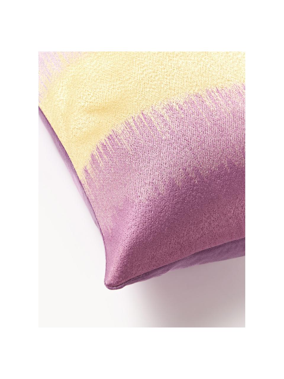 Poszewka na poduszkę Kelby, Odcienie lila, jasny żółty, S 50 x D 50 cm