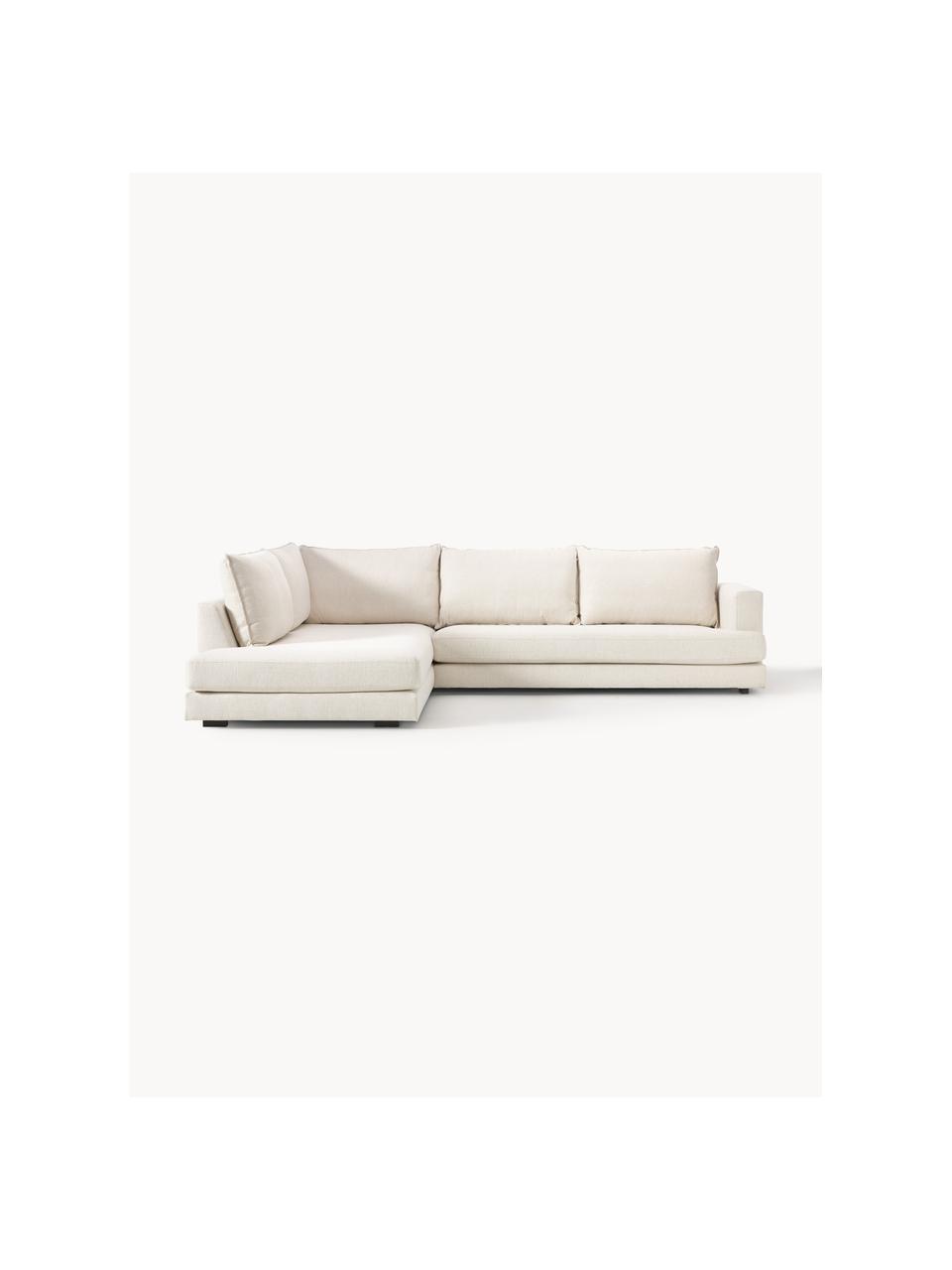 Ecksofa Tribeca, Bezug: 100 % Polyester Der hochw, Gestell: Massives Kiefernholz, Webstoff Cremeweiss, B 274 x T 192 cm, Eckteil rechts