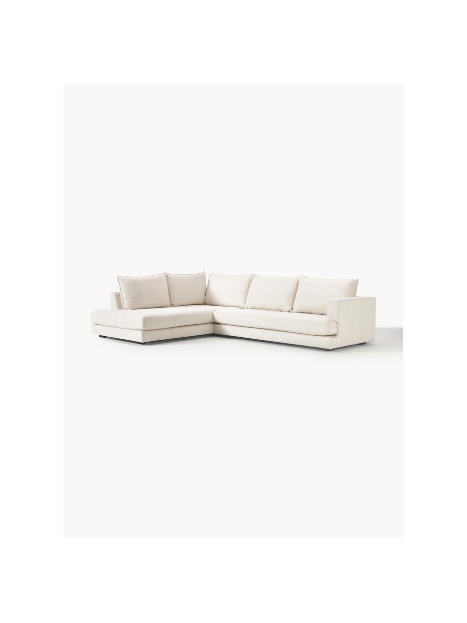 Ecksofa Tribeca, Bezug: 100 % Polyester Der hochw, Gestell: Massives Kiefernholz, Webstoff Cremeweiss, B 274 x T 192 cm, Eckteil rechts