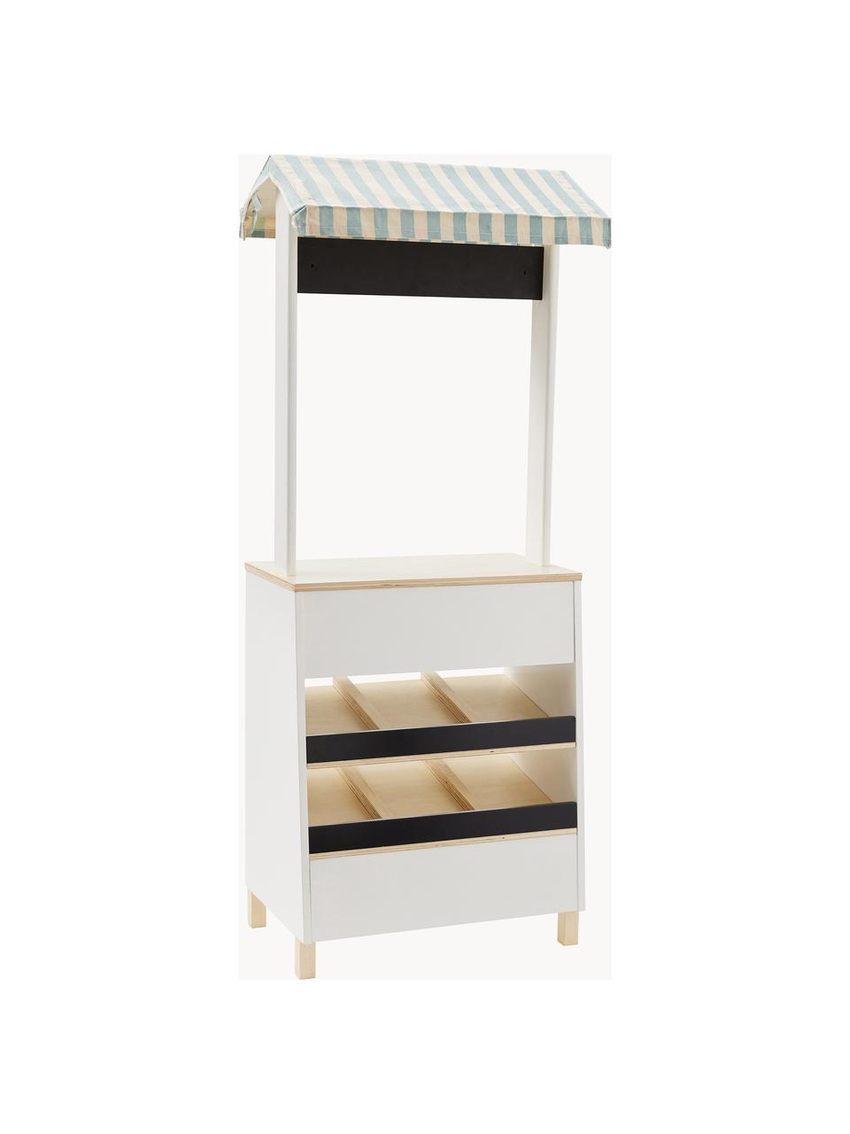 Stand de marché pour enfants Kids' Hub, MDF, bois de peuplier, 100 % coton, contreplaqué, Blanc, multicolore, larg. 46 x haut. 118 cm