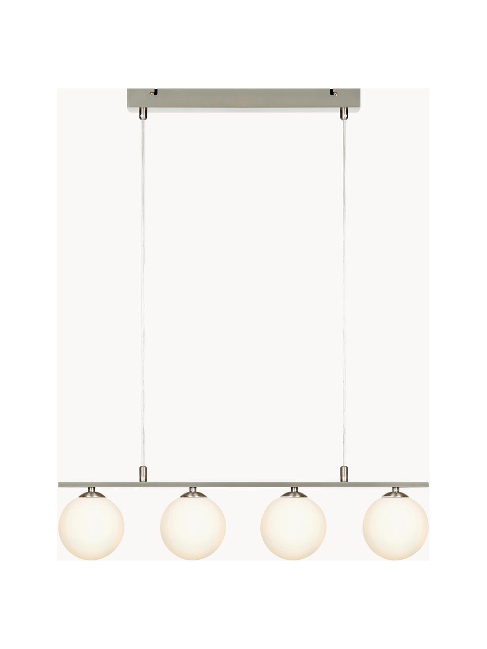 Hanglamp Quattro, Wit, zilverkleurig, B 66 x H 17 cm