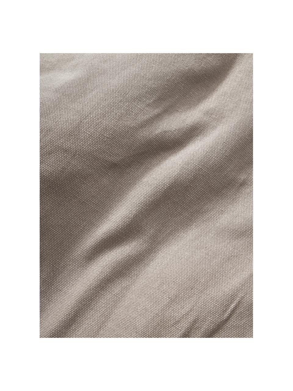 Povlak na polštář s vyšívaným detailem a třásněmi Inga, 100 % bavlna, Šedá, krémově bílá, Š 45 cm, D 45 cm