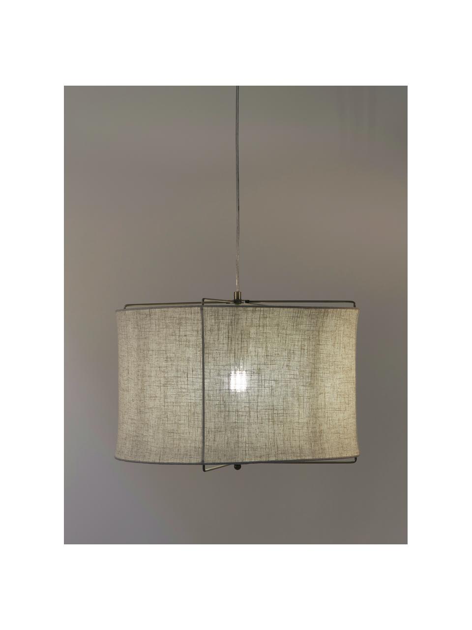 Lampa wisząca z lnu Clouds, Jasny beżowy, Ø 50 x W 29 cm