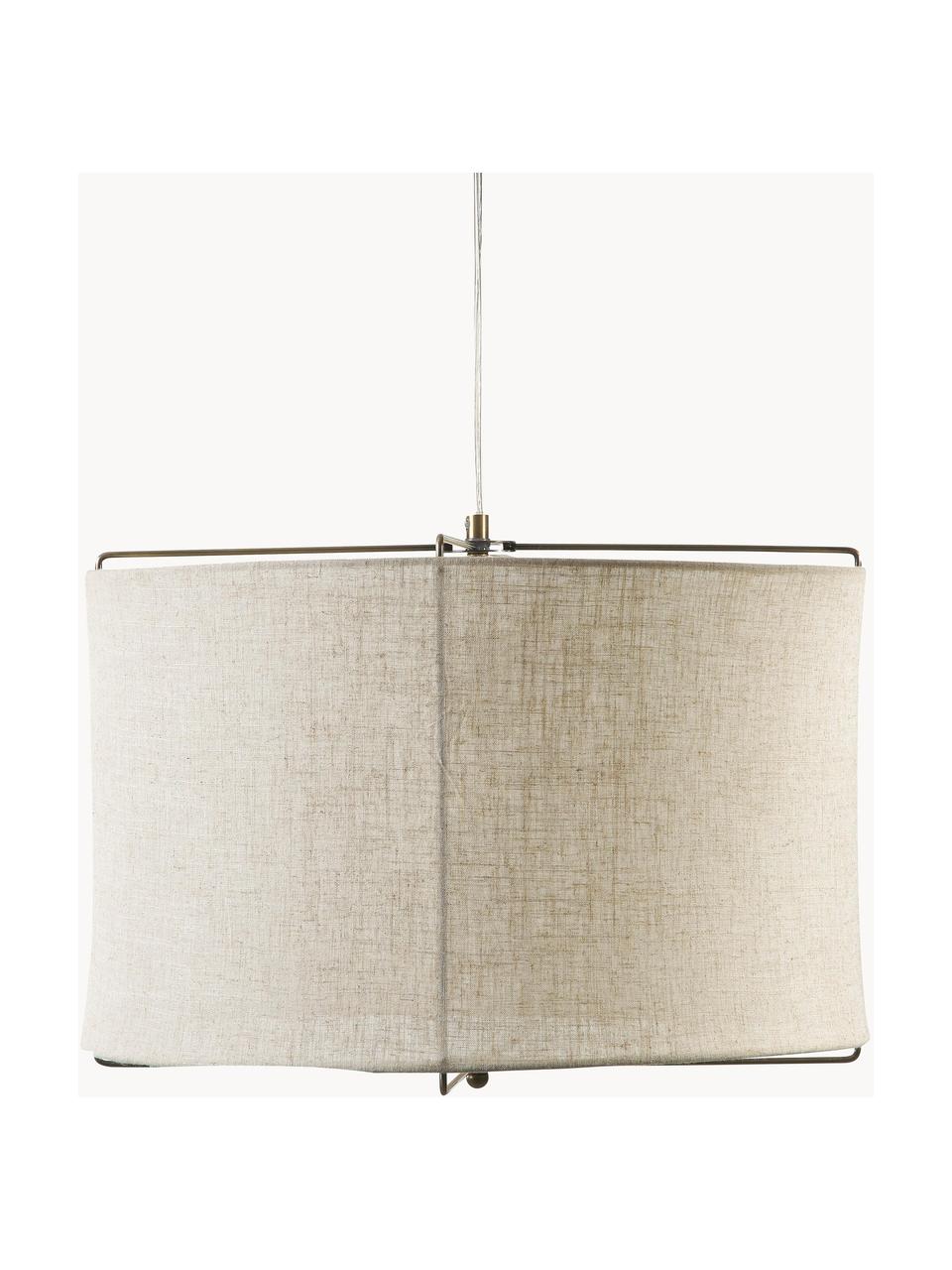 Lampa wisząca z lnu Clouds, Jasny beżowy, Ø 50 x W 29 cm